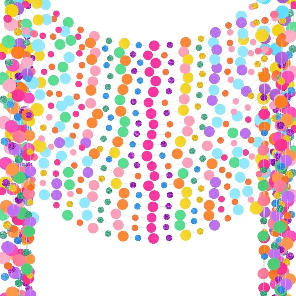 guirlande décorative multicolore cercles festifs anniversaire mariage fiançailles événements enfants transparents