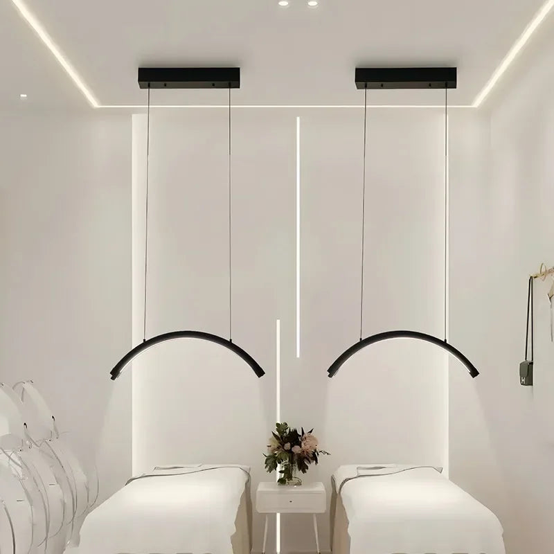 lampe salon led réglable noir blanc rose moderne minimaliste suspension chambre