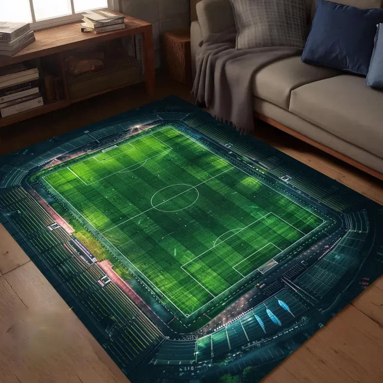 tapis vert noir terrain football motifs floraux moderne salon chambre décorationextérieur sdb commercialisation