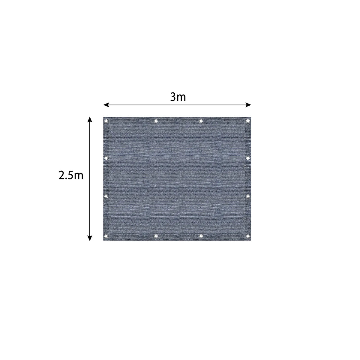 tapis camping gris foncé rayures horizontales clous tente sol moderne 3m 250cm