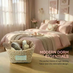 panier rangement rose clair bleu clair jaune clair marron clair carreaux blancs minimaliste imperméable