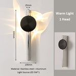 applique murale moderne led deux têtes éclairage quotidien murale acier inoxydable noir doré argenté