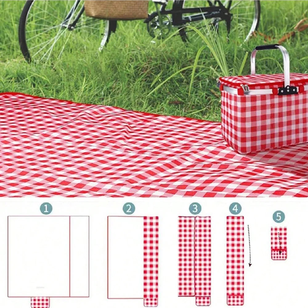 serviette pique nique carreaux rouge blanc moderne poignée amovible non toxique confortable léger plein