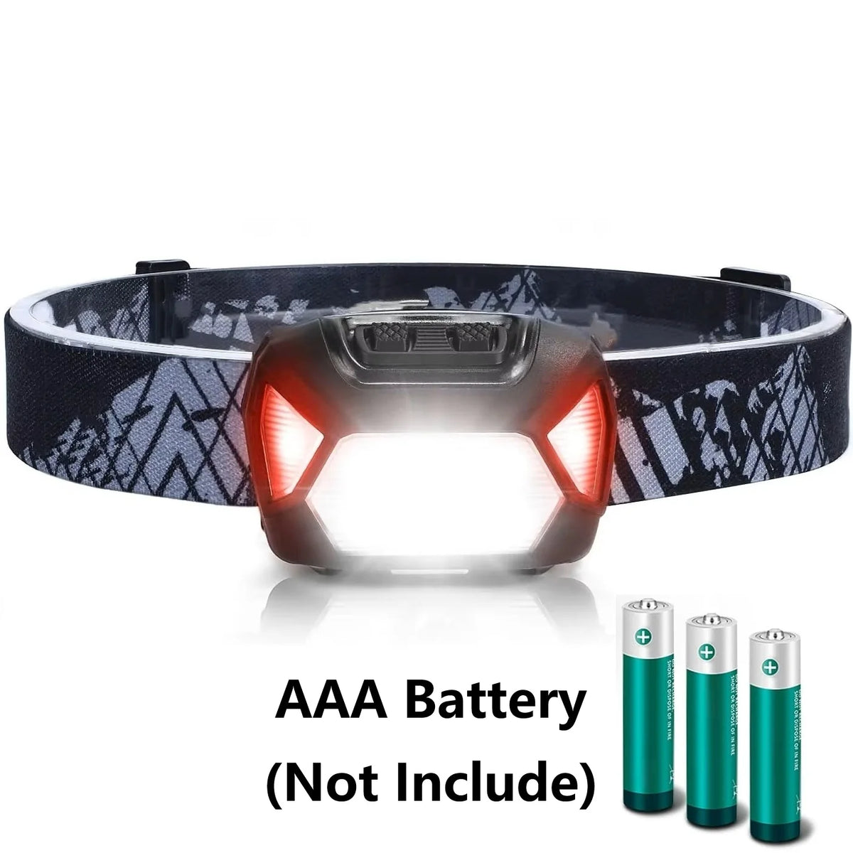 lampe frontale rechargeable led noir rouge verte pêche camouflage élastique usb recharge bandeau elastics