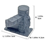 miniature structure architectonique pierre escalier pilier ruines antiques dés beige joints visibles