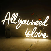 Enseigne au néon LED 'Tout ce dont vous avez besoin est amour' - Décoration murale chambre et fête