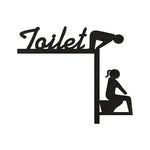 panneau indicateur porte silhouette personne toilet bathroom thinking room moderne
