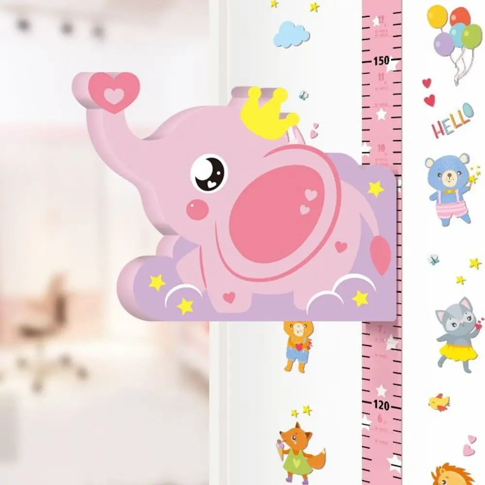 tableau croissance enfant adhésif murale 3d tigre éléphant baleine dinosaure cartoon mesure hauteur chambre