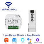 module rideau motorisé intelligent télécommande voice contrôle timing blanc moderne