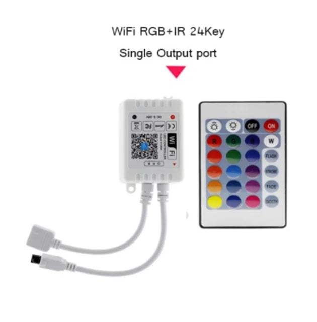 contrôleur led wifi rgbw adhésif moderne télécommande ir qr code blanc technologie bluetooth
