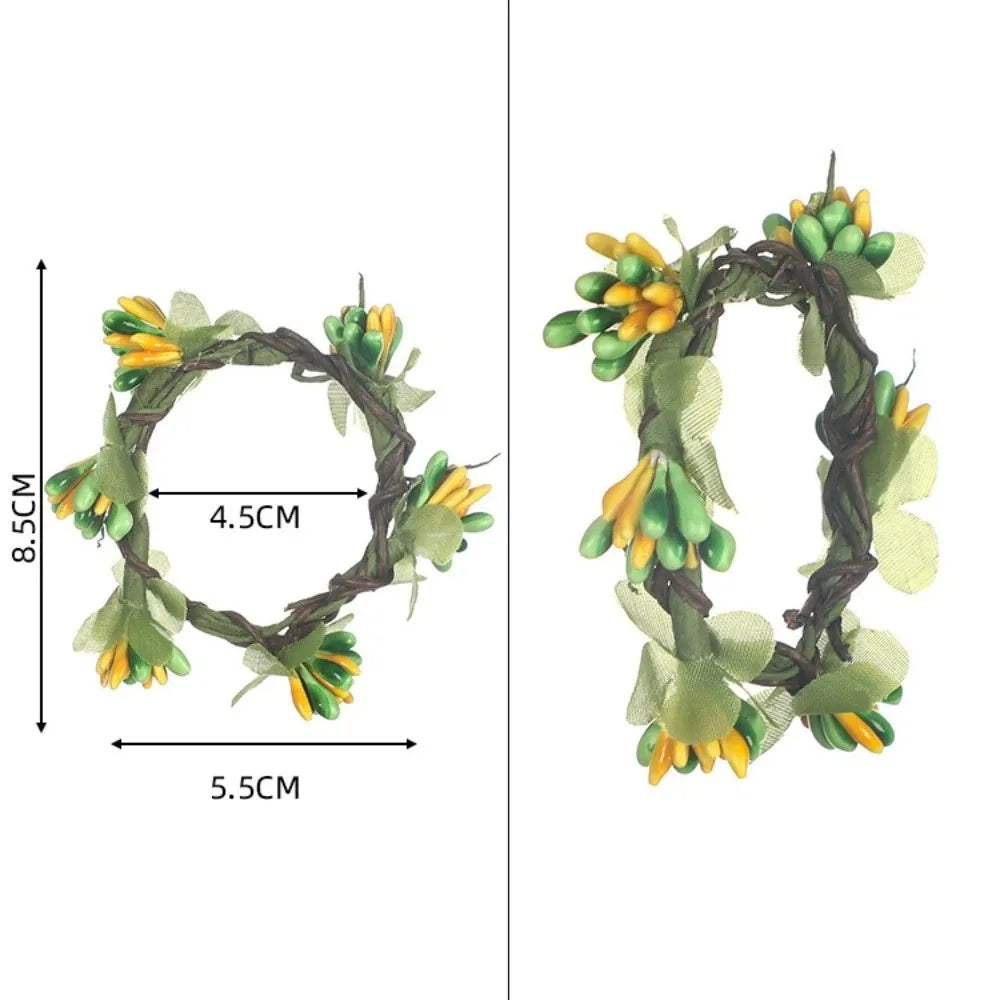 anneau serviette pâques fleurs artificielles motifs floraux blanc vert rose jaune décoration table festive