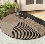 tapis moderne gris noir beige antidérapant extérieur intérieur sol porte spiral floral 40x60cm