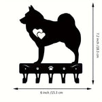 porte clés mural chiens stylisés noir moderne fixations clés supplémentaires