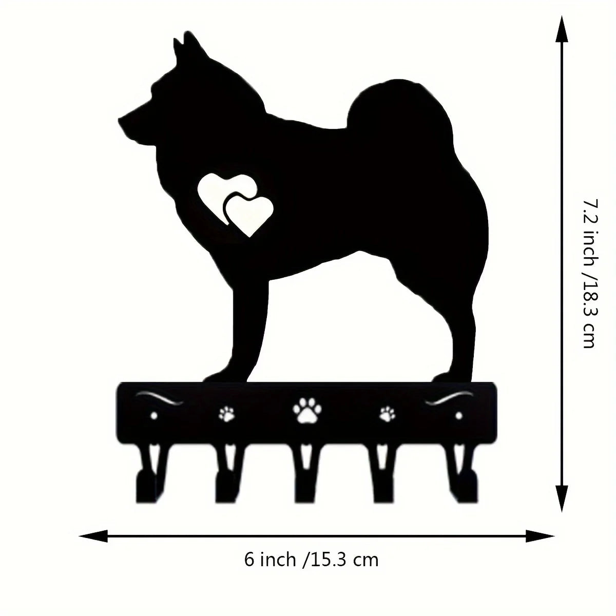porte clés mural chiens stylisés noir moderne fixations clés supplémentaires