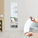 miroirs géométriques blancs modernes adhésifs 5cm 10cm 15cm 20cm 6pièces decoration mur maison chambre
