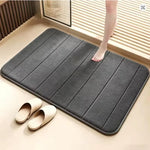 tapis sol gris rayures horizontales moderne antidérapant absorbant lavable machine confortable salon chambre
