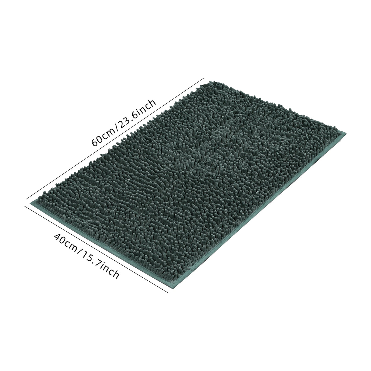 tapis bain polyester antidérapant gris vert bleu moderne bouclé 40x60cm cuisine salle bain prière