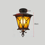 lampe murale classique vintage marron foncé jaune doré motifs géométriques ip55 résistante l'eau aluminium