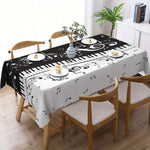 nappe table rectangulaire imperméable piano notes musicales moderne assiettes verres couverts opaques réutilisable polyester