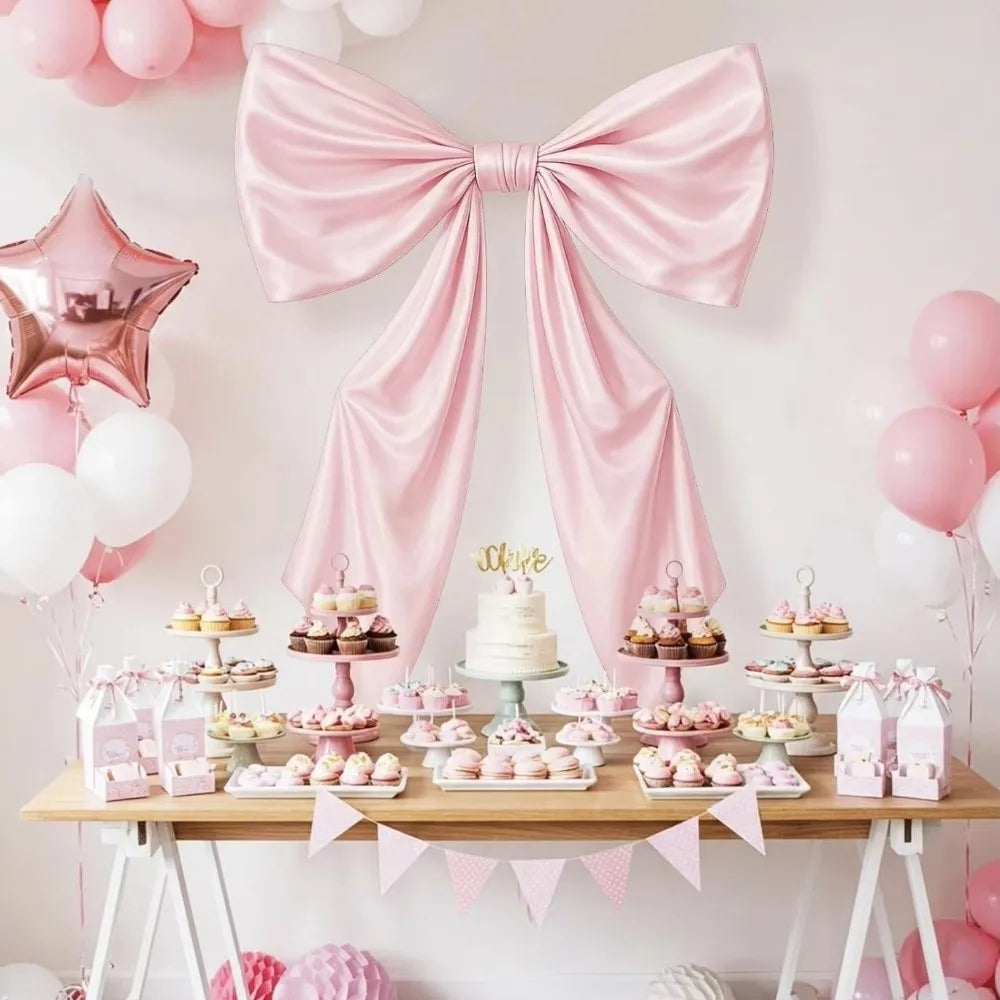 décoration murale noël ruban satin noir rose clair adhésif festif classique chambre