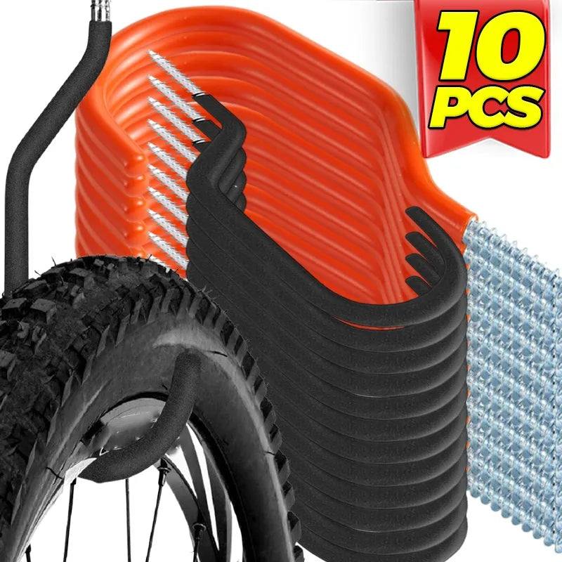 supports vélo mural orange noir rayures diagonales modernes pratiques 10pièces