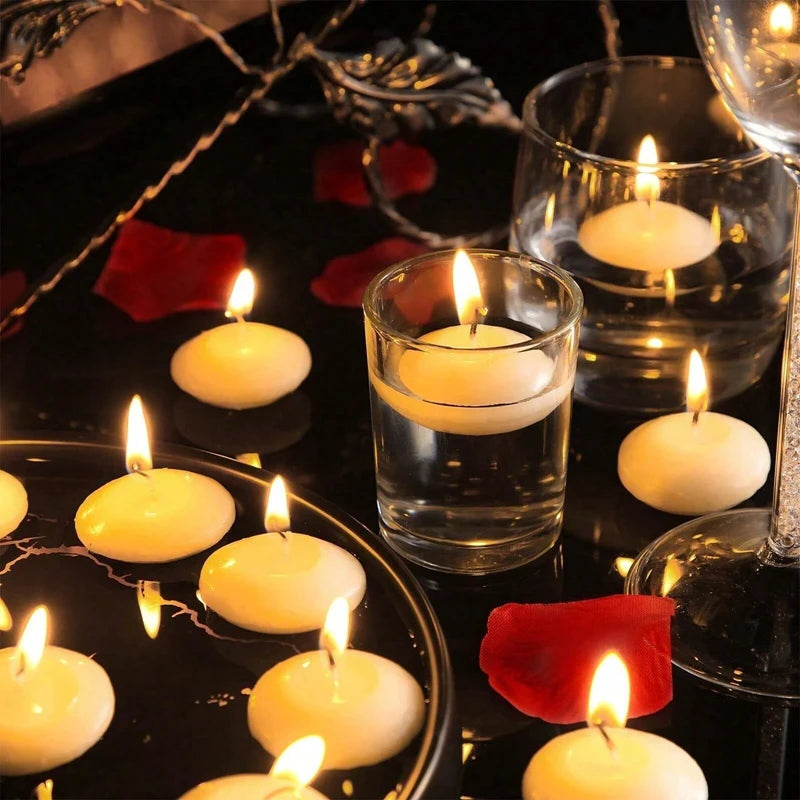 bougies flottantes blanc opaques modernes baignoire décoration st valentin mariage 10 16 pièces