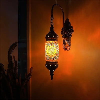 Applique murale LED mosaïque style méditerranéen vue de face