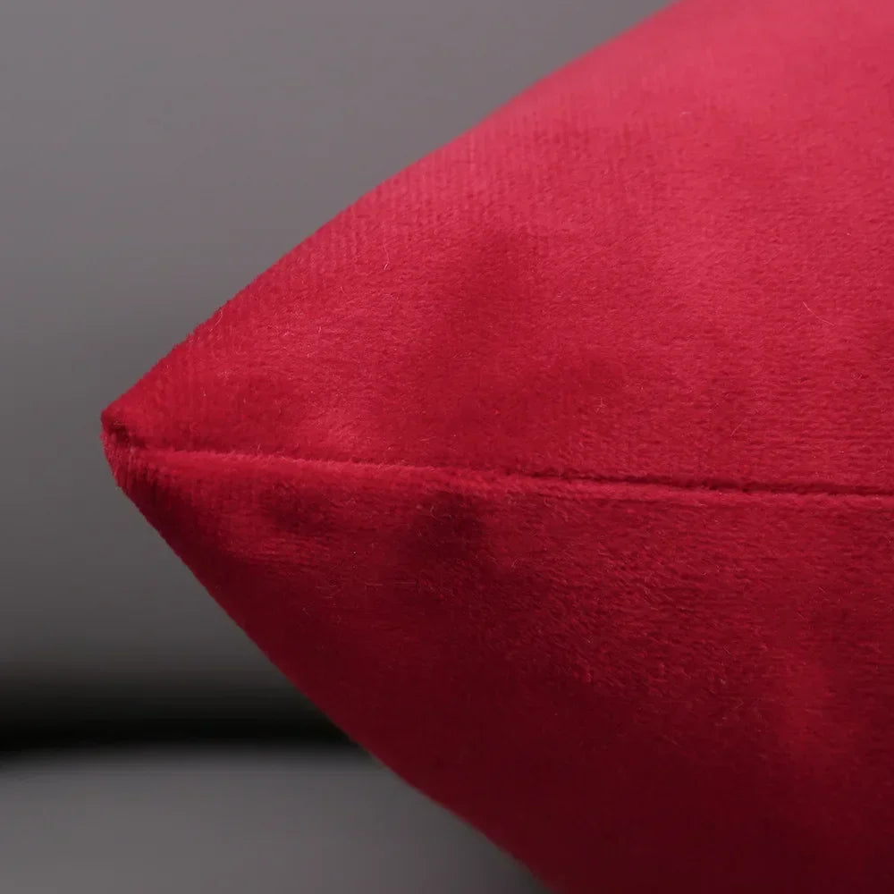 housse coussin velours noël arbre flocons good night rouge vert decoration carré tufted polyester