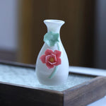 vases céramique artisanal poissons fleurs blanc bleu rouge vert