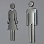 symboles toilette homme femme argenté rouge doré adhésifs modernes minimalistes porte wc decoration bricolage