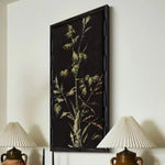 tableau fleurs classique cadre bois peinture huile toile rectangulaire opaqueintérieur décoration moderne