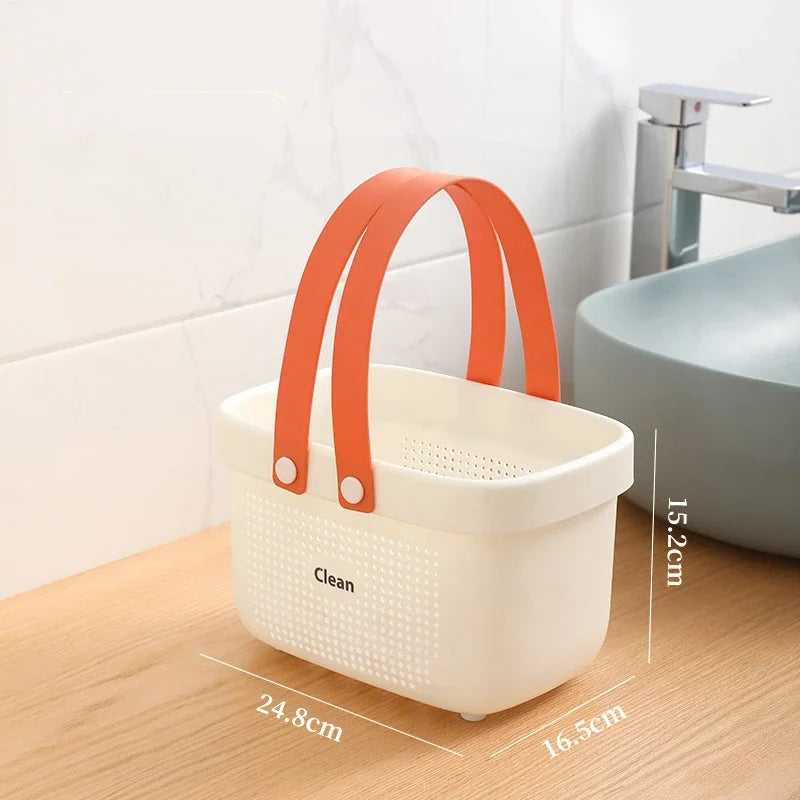 paniers rangement perforés blanc gris moderne minimaliste poignées amovibles produits toilette