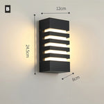 applique murale moderne led noir blanc rayures horizontales ip65 e27 12w 249lm 265v