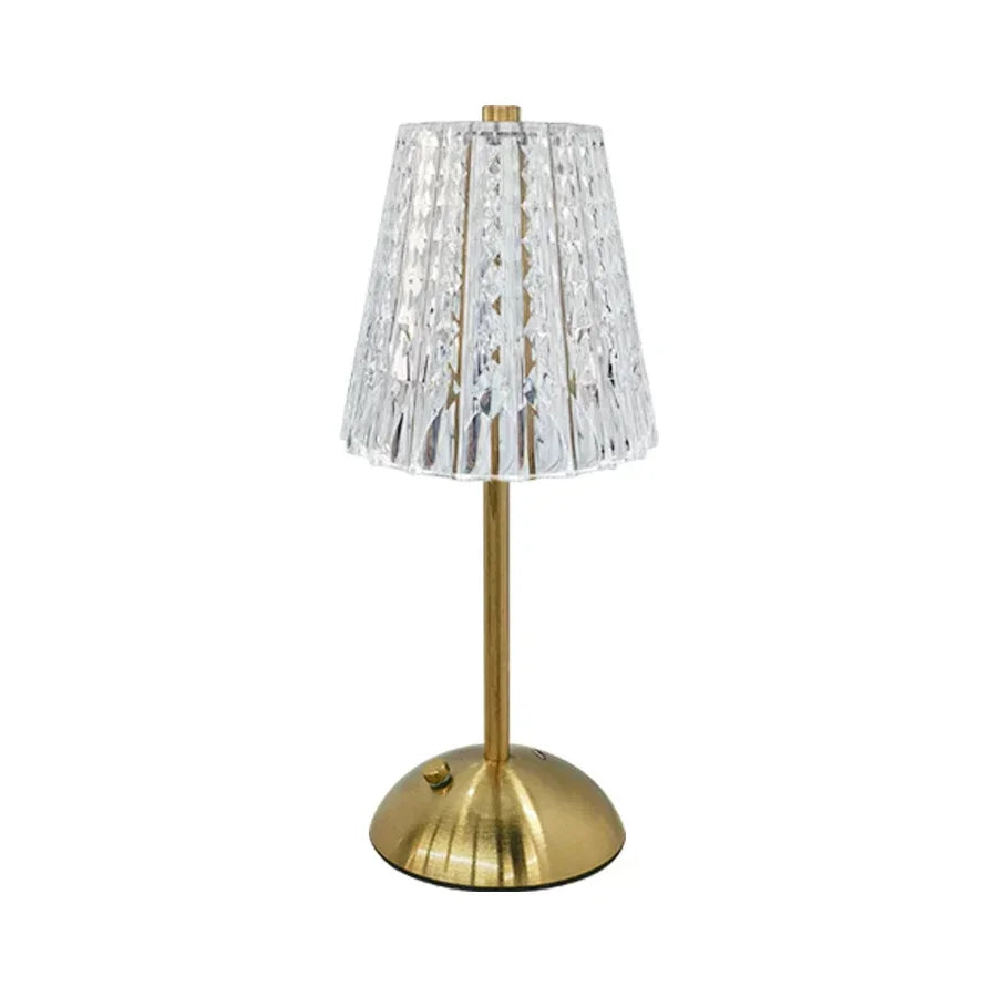 lampe table or transparent moderne rechargeable capteur tactile points élégante usb type