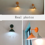 Applique murale moderne en fer avec abat-jour miroir bleu