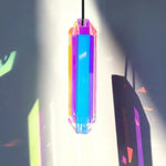 pendentif multicolore prismatique transparent cristal ornements suspendus jardin décoration facettée lumineuse deux pièces