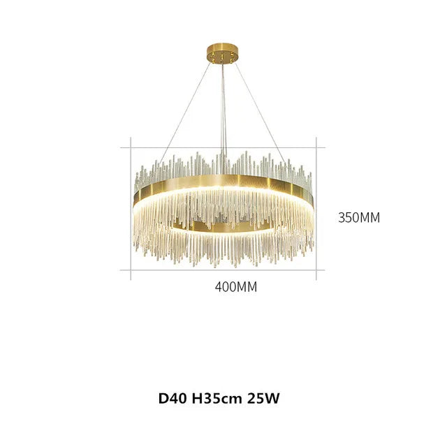 suspension lumineuse or moderne cristal pendants transparents 6000k 3000k télécommande dia100cm dia80cm l120cm