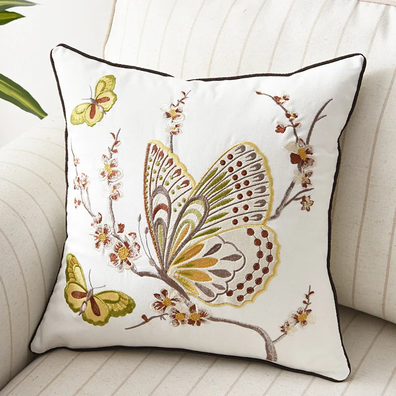 taies d'oreiller velours oiseau perroquet feuilles bleu foncé élégant non toxique polyester respectueux environnement