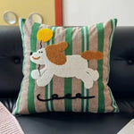 housse coussin brodée porc chien animaux motifs doux lit polyester coton respectueux environnement christmas