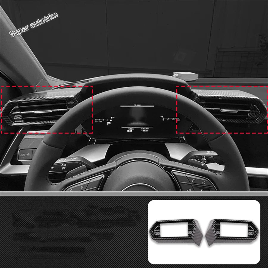 cache climatisation noir fibre carbone moderne audi a3 8y 2021 2024intérieur abs