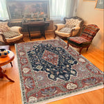tapis oriental fleuri rouge noir beige salon chambre extérieur moderne polypropylène polyester
