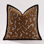housse coussin carré blanc noir motif géométrique nordique polyester contemporain décoration intérieure voiture sofa