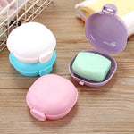 boîte savon moderne plastique rose bleu blanc violet clip portable salle bains