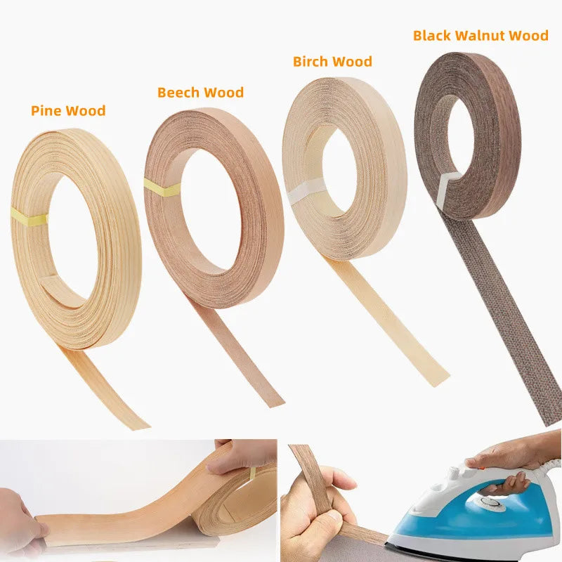 ruban finition bois adhésif chaud grain naturel moderne décoration meuble placage bord armure