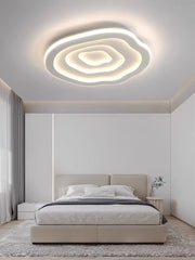 lampe led moderne minimaliste blanc anneaux concentriques épuré télécommandée adjustable chambre adulte