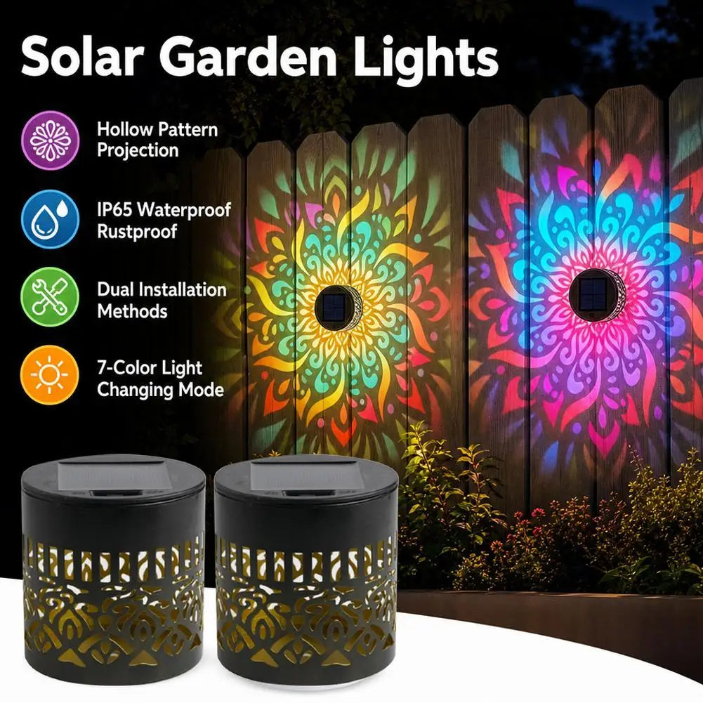 lampe solaire extérieure jardin noire dorée motif mandala moderne étanche ip65 autoinstallation vis decoration