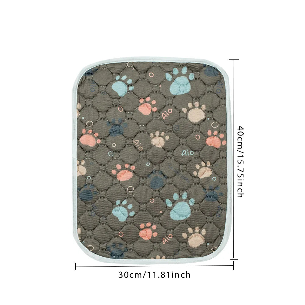 tapis absorbant imperméable chien chat motif pattes coeur lavable antidérapant intérieur moderne bleu
