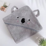 serviette bain bébé motif animaux ours éléphant chat doux décoration rose beige gris