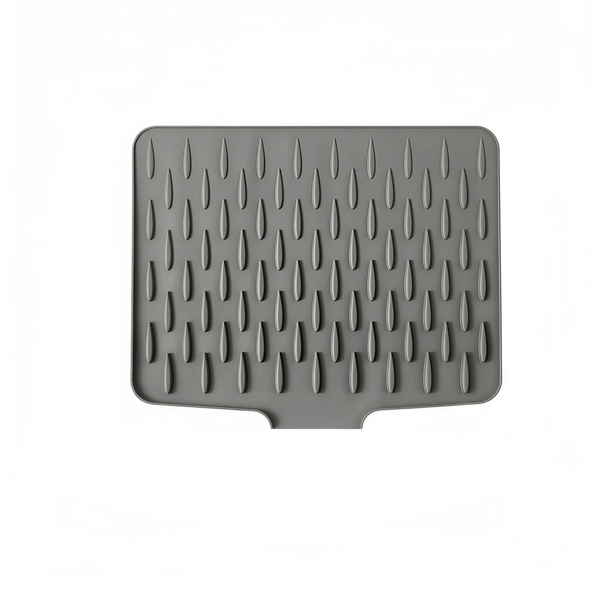 tapis cuisine silicone gris rayures moderne drainable anti dérapant facile nettoyer assiettes cuillère