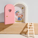 décoration murale porte elfe bois miniature souris étoile cœur cadeau enfant fantaisie